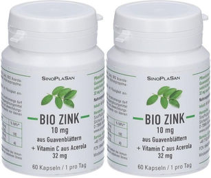 SinoPlaSan Bio Zink 10 mg mit Vitamin C aus Acerola und Guavenblatt Kapseln 60 Stück – Bild 1 von 1