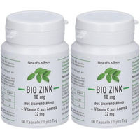 Produktbild von SinoPlaSan Bio Zink 10 mg mit Vitamin C aus Acerola und Guavenblatt Kapseln 60 Stück