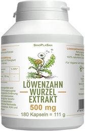 SinoPlaSan Löwenzahnwurzel-Extrakt 500 mg Kapseln 180 Stück vegan glutenfrei laktosefrei – Bild 1 von 1