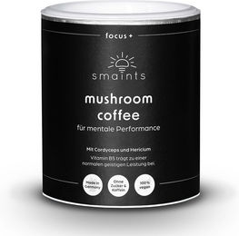 smaints Mushroom Coffee Pilzkaffee mit Lions Mane und Cordyceps Pulver zuckerfrei und ohne Zusatzstoffe 150 g – Bild 1 von 7
