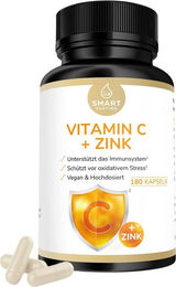 Smart Fasting Vitamin C 1000mg mit Zink gepuffert Kapseln 180 Stück vegan laktosefrei glutenfrei – Bild 1 von 2