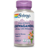 Produktbild von Solaray Ashwagandha Extrakt 470 mg Kapseln 60 Stück vegan glutenfrei ohne Zusatzstoffe