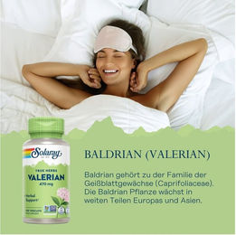 Solaray Baldrian 470 mg Kapseln vegetarisch 100 Stück – Bild 1 von 2