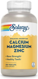 Solaray Calcium Magnesium Zink Komplex Vegan Kapseln ohne Zusatzstoffe für Erwachsene – Bild 1 von 2
