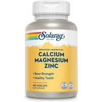 Produktbild von Solaray Calcium Magnesium Zink Mineralstoff-Komplex vegan Kapseln für Erwachsene