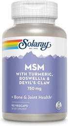 Solaray MSM 750 mg mit Curcuma, Weihrauch und Teufelskralle vegane Kapseln 90 Stück – Bild 1 von 3