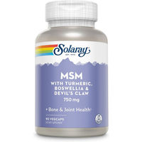 Produktbild von Solaray MSM 750 mg mit Curcuma, Weihrauch und Teufelskralle vegane Kapseln 90 Stück