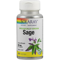 Produktbild von Solaray Salbei-Blätter 570 mg Kapseln vegan Bio ohne Zusatzstoffe 100 Stück