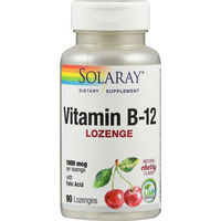 Produktbild von Solaray Vitamin B12 1000 mcg mit Folsäure Lutschtabletten vegan ohne Zusatzstoffe