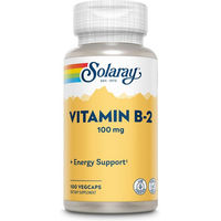 Produktbild von Solaray Vitamin B2 100 mg Kapseln vegan ohne Zusatzstoffe für Sportler sowie Schwangere und Stillende