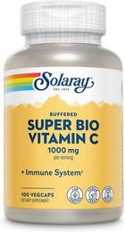 Solaray Vitamin C 1000 mg Kapseln mit Acerola und Hagebutte vegan ohne Zusatzstoffe – Bild 1 von 2