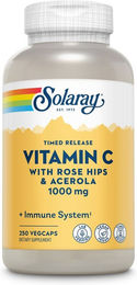 Solaray Vitamin C 1000 mg mit Acerola und Hagebutte vegan Kapseln 250 Stück – Bild 1 von 2