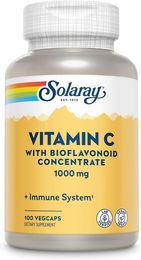 Solaray Vitamin C 1000 mit Acerola und Hagebutte, vegane Kapseln, ohne Zusatzstoffe – Bild 1 von 2