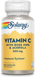 Solaray Vitamin C 500 mg mit Acerola und Hagebutte vegan Kapseln 100 Stück – Bild 1 von 2