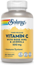 Solaray Vitamin C 500 mg mit Acerola und Hagebutte vegan Kapseln 250 Stück – Bild 1 von 2