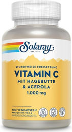 Solaray Vitamin C Kapseln mit Acerola und Hagebutte vegan 1000 mg – Bild 1 von 1