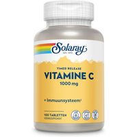 Produktbild von Solaray Vitamin C Timed-Release Tabletten mit Acerola und Hagebutte 1000 mg vegan und glutenfrei für Sportler
