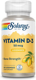 Solaray Vitamin D3 Lutschtabletten 2000 IE ohne Zusatzstoffe für Erwachsene und Senioren 60 Stück – Bild 1 von 2