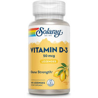 Produktbild von Solaray Vitamin D3 Lutschtabletten 2000 IE ohne Zusatzstoffe für Erwachsene und Senioren 60 Stück