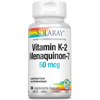 Produktbild von Solaray Vitamin K2 MK-7 50 µg Kapseln vegan und glutenfrei 30 Stück