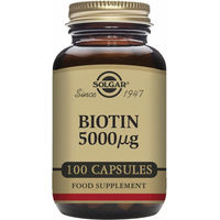 Produktbild von Solgar Biotin Nahrungsergänzungsmittel für Erwachsene 5000 mcg vegetarische Kapseln 100 Stück