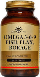 Solgar Omega 3-6-9 mit Fisch, Leinsamen und Borretsch 60 Weichkapseln – Bild 1 von 1