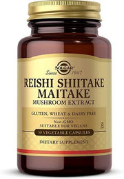 Solgar Reishi Shiitake Maitake Pilzextrakt Kapseln vegan und bio – Bild 1 von 2