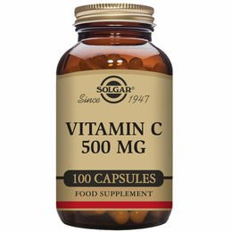 Solgar Vitamin C mit 500 mg Ascorbinsäure, 100 Kapseln, vegan und glutenfrei – Bild 1 von 2