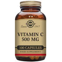 Produktbild von Solgar Vitamin C mit 500 mg Ascorbinsäure, 100 Kapseln, vegan und glutenfrei