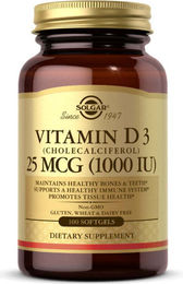 Solgar Vitamin D3 1000 IE 25 mcg Weichkapseln 100 Stück – Bild 1 von 2
