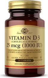 Solgar Vitamin D3 Cholecalciferol 25 mcg 1000 IU 90 Tabletten – Bild 1 von 2