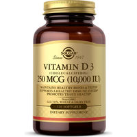 Produktbild von Solgar Vitamin D3 Cholecalciferol 250 mcg 10.000 IE Weichkapseln für Senioren 120 Stück