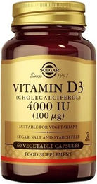 Solgar Vitamin D3 Cholecalciferol 4000 IU 100 mcg 60 vegane Kapseln – Bild 1 von 2