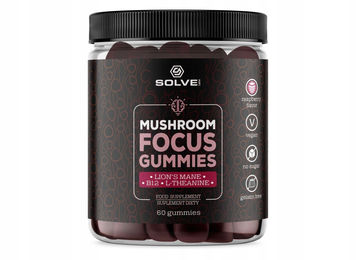 SolveLabs Mushroom Focus Gummies mit L-Theanin zuckerfrei 60 Stück – Bild 1 von 1