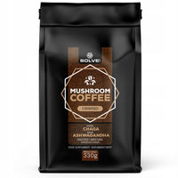 Produktbild von SolveLabs Pilz-Kaffee mit Chaga und Ashwagandha Pulver ohne Zusatzstoffe 330g