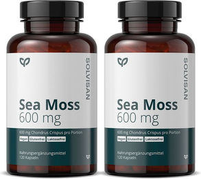 SOLVISAN Sea Moss Chondrus Crispus Knorpeltang 600 mg Kapseln ohne Zusatzstoffe 120 Stück – Bild 1 von 1