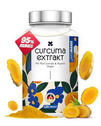 Sonnesee Kurkuma Extrakt mit 95 % Curcuminoiden und Piperin, 120 vegane Kapseln, hochdosiert, glutenfrei und laktosefrei – Bild 1 von 3