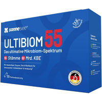 Produktbild von SonneSee ULTIBIOM Darmflora-Komplex Pulver mit 55 Bakterienkulturen und 50 Milliarden KBE pro Portion, 30 Sticks, vegan, glutenfrei und laktosefrei