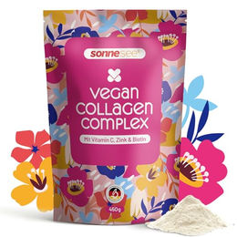 Sonnesee Veganes Kollagen Pulver mit Vitamin C, Biotin, Zink und Hyaluronsäure, Zuckerfrei und ohne Zusatzstoffe, 450 g – Bild 1 von 4