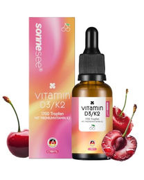 sonnesee Vitamin D3/K2 Tropfen mit 25 µg D3 und 20 µg K2 MK7 – 1700 Tropfen (50 ml) – Vegan und laktosefrei – Bild 1 von 3