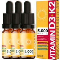 Produktbild von SOS-Apo Vitamin D3 + K2 Tropfen hochdosiert 5000 IE + 100 µg K2 MK-7 vegan mit MCT-Öl