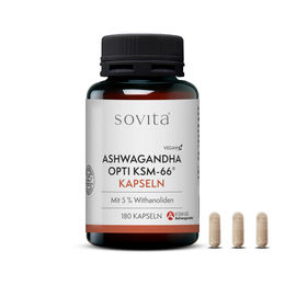 Sovita Ashwagandha KSM-66 Wurzelextrakt 300 mg Kapseln 180 Stück vegan ohne Zusatzstoffe – Bild 1 von 4