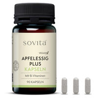 Produktbild von Sovita Care Apfelessig Plus Kapseln mit Vitamin B6, Folsäure, Biotin und Vitamin B12 vegan 90 Stück