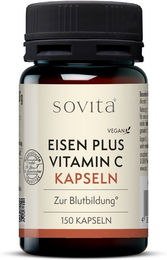 sovita Eisen Plus Vitamin C Kapseln mit Eisengluconat vegan 150 Stück – Bild 1 von 2