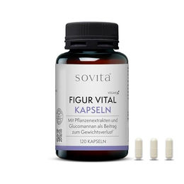 Sovita Figur Vital Kapseln mit Glucomannan und Griffonia-Extrakt vegan 120 Kapseln – Bild 1 von 2