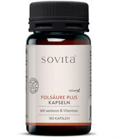 Produktbild von SoVita Folsäure plus B-Komplex vegan Kapseln 180 Stück für Schwangere, Stillende und Senioren