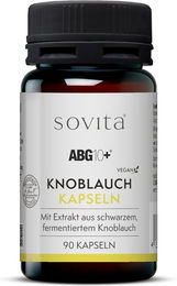 Sovita Knoblauch Kapseln mit fermentiertem schwarzem Knoblauch Extrakt vegan ohne Zusatzstoffe 90 Stück – Bild 1 von 3