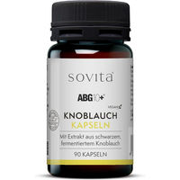 Produktbild von Sovita Knoblauch Kapseln mit fermentiertem schwarzem Knoblauch Extrakt vegan ohne Zusatzstoffe 90 Stück