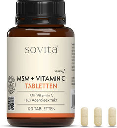 sovita MSM + Vitamin C Tabletten vegan laktosefrei ohne Zusatzstoffe – Bild 1 von 2
