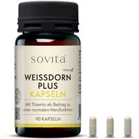 Produktbild von Sovita Weissdorn Plus Kapseln mit Weissdornfruchtextrakt und Thiamin vegan 90 Kapseln